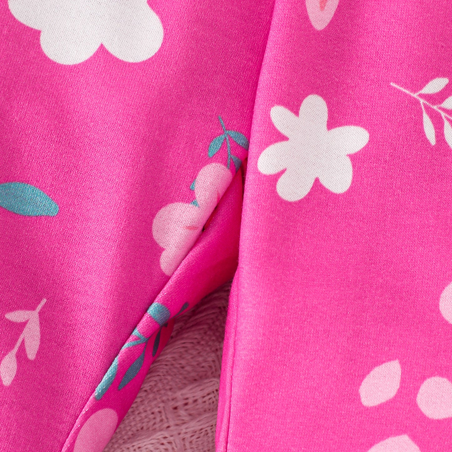 2pcs Baby Girls Floral Print Long Sleeve Top And Pants Set