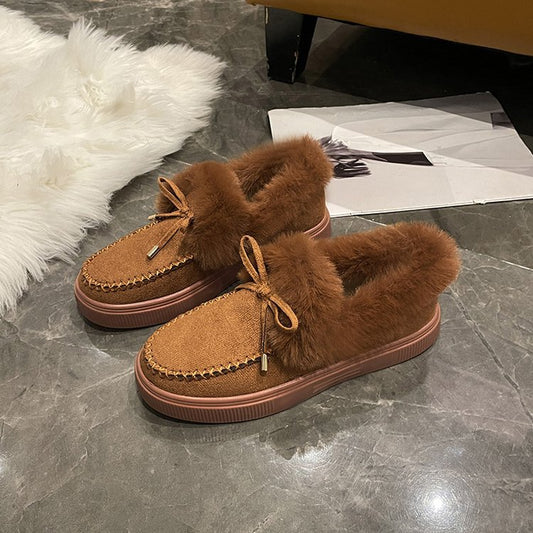 Faux Fur Moccasin Slippers