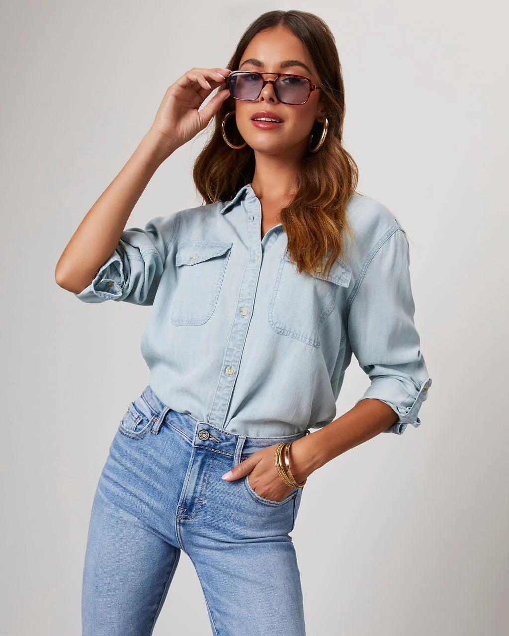 Miss Sparkling Button Down Shirt