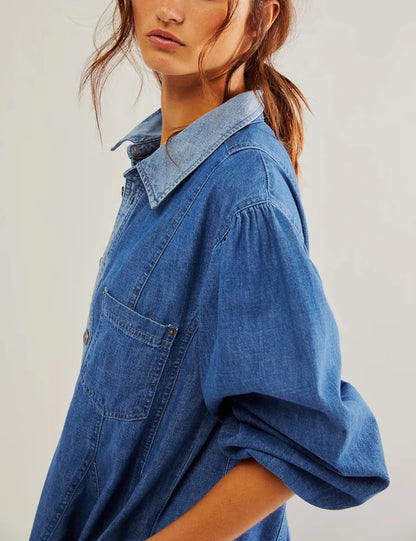 Washed Denim Mini Dress