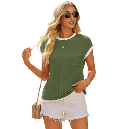 Cap Sleeve Textured Tops