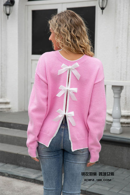 Women Back - bow Sweaters