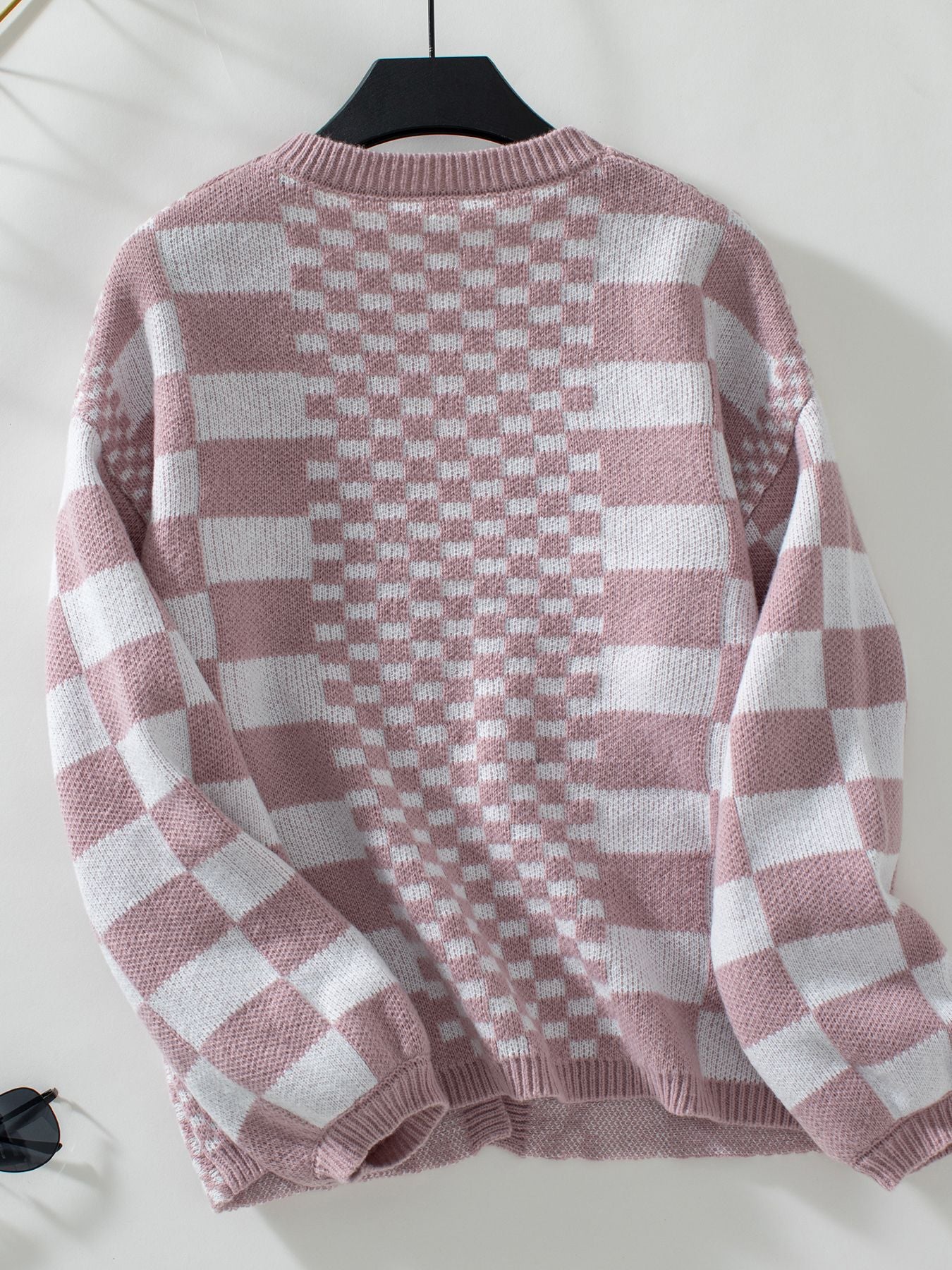 Autumn Winter Sweater Cardigan Women Fashion Checkered Cardigan