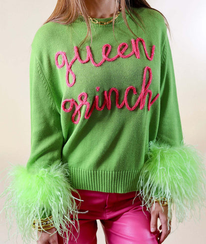 Women Queen Grinch Christmas Sweater