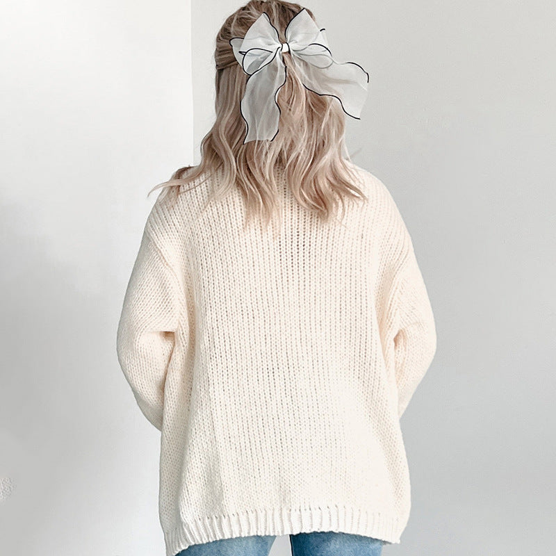 Women Halloween Pumpkin Sweater Cardigan