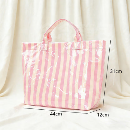 Large Capacity PVC Stripe Tote Bag