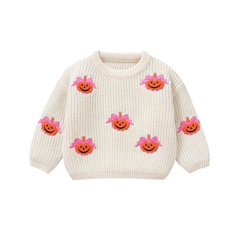 Kids Halloween pumpkin sweater