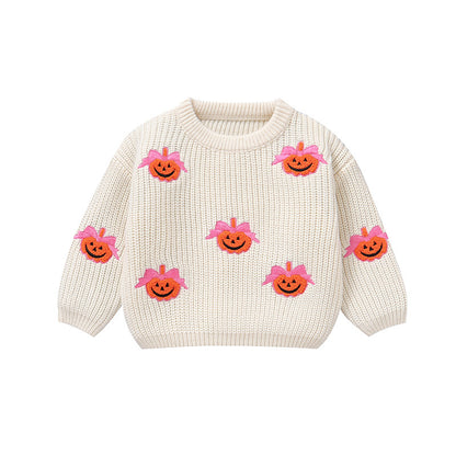 Kids Halloween pumpkin sweater