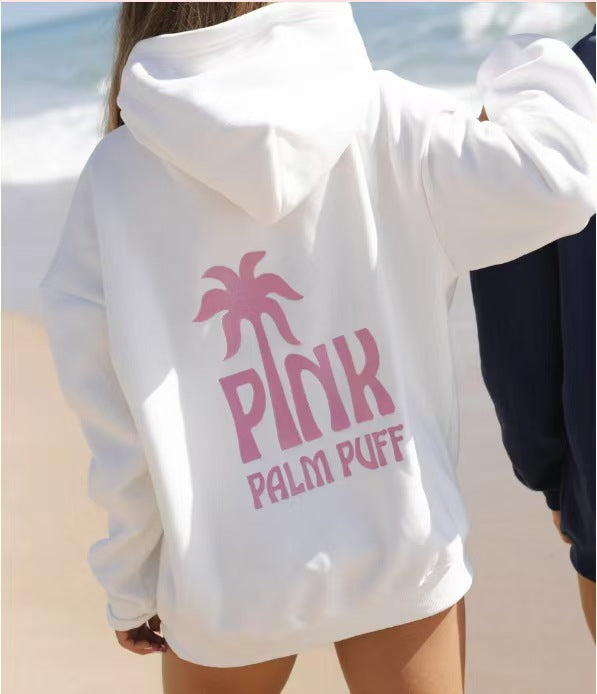 Women Embroidered Palm Puff Hoodies