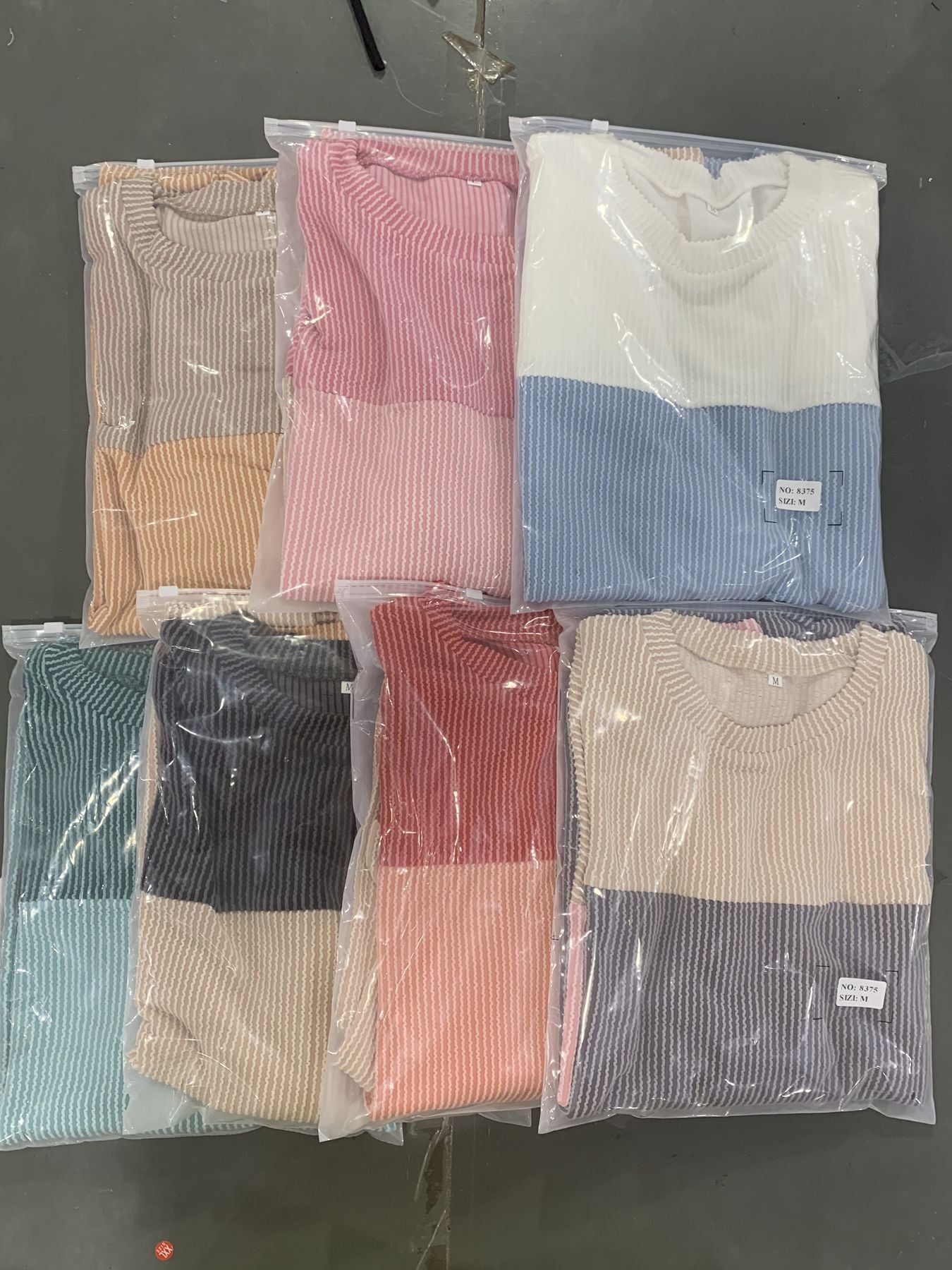 Women's Color - Block Waffle sweatshirt Top