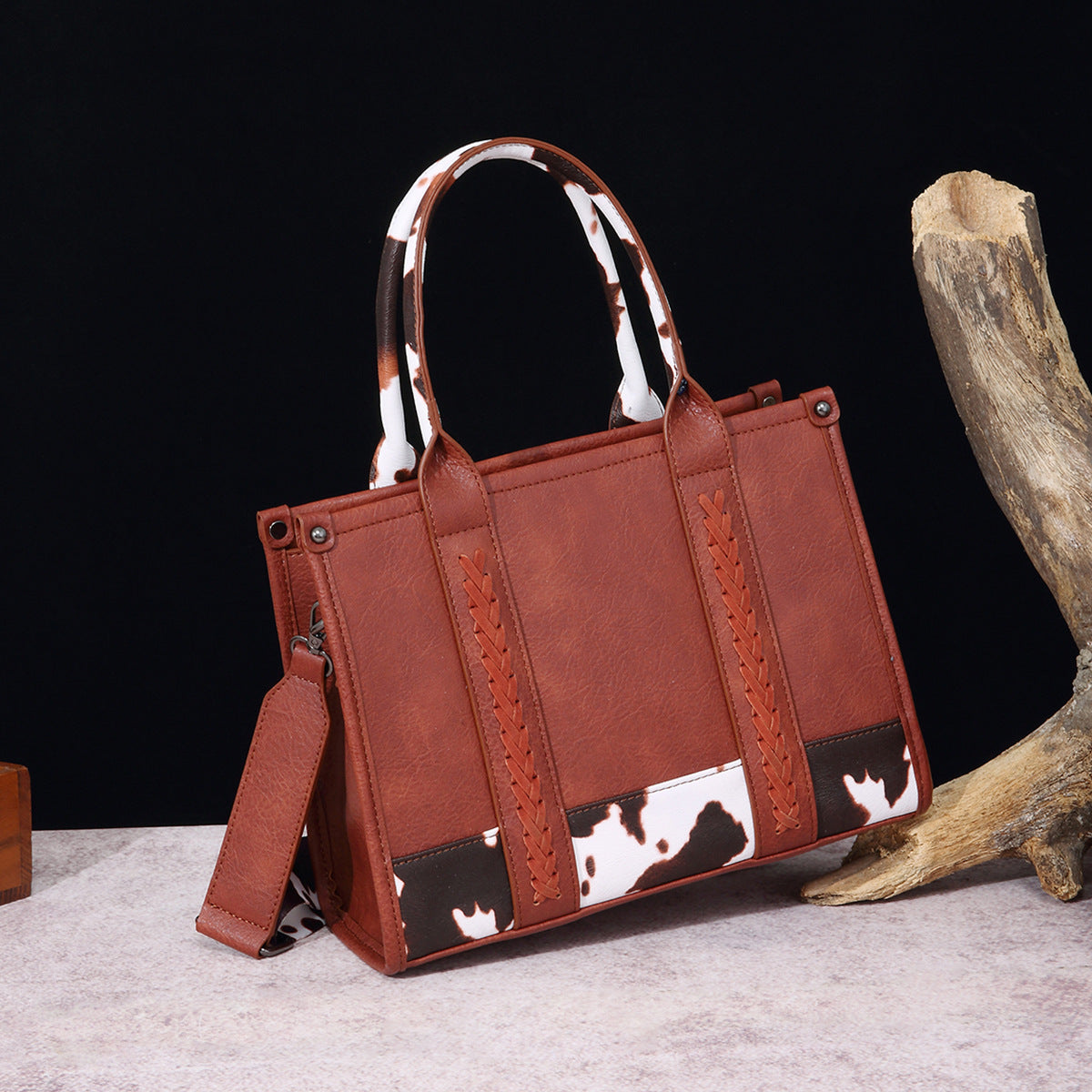 Cow Print Western Crossbody Bag
