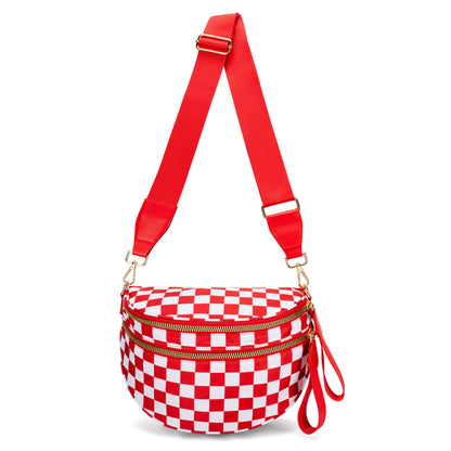 Women Checked Camo Crossbody Bag