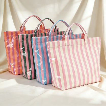 Large Capacity PVC Stripe Tote Bag
