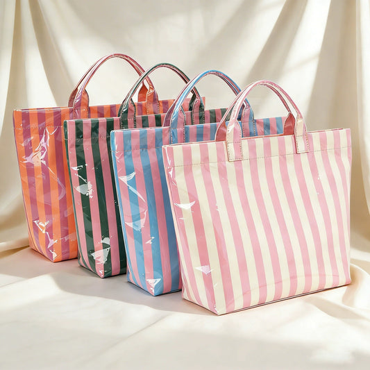 Large Capacity PVC Stripe Tote Bag