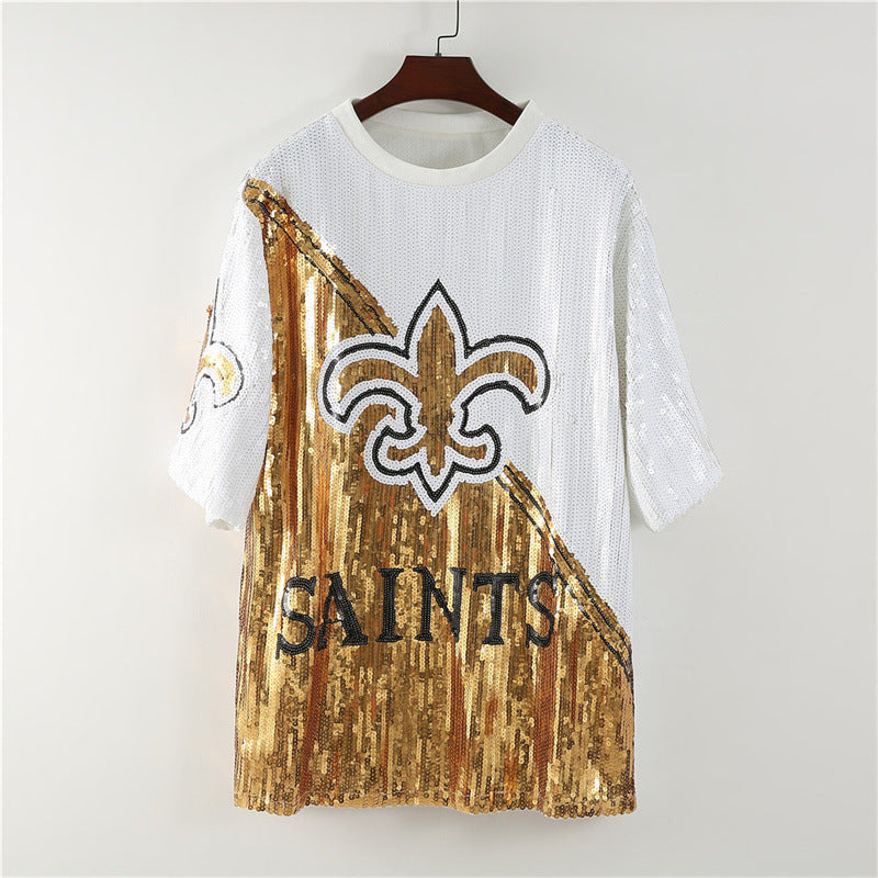 Game Day Football Team Sequin T-shirt