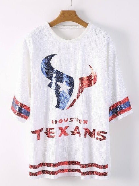 Game Day Football Team Sequin T-shirt