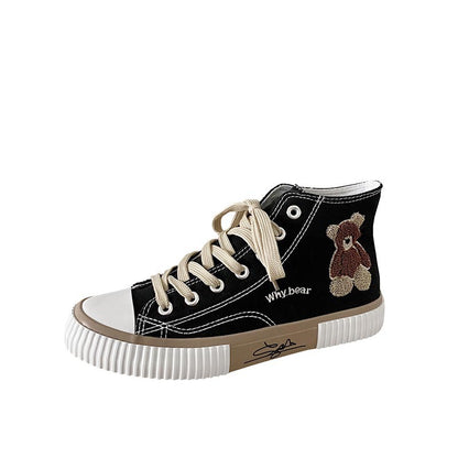 Teddy Bear Canvas Sneakers High Top
