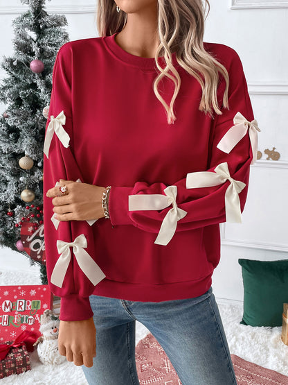 Women Christmas Bow Shirt