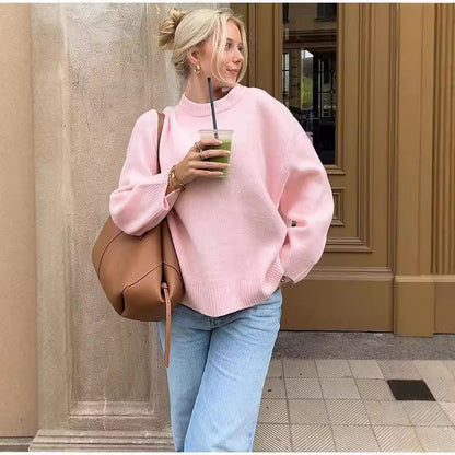 Round Neck Knitted Sweater
