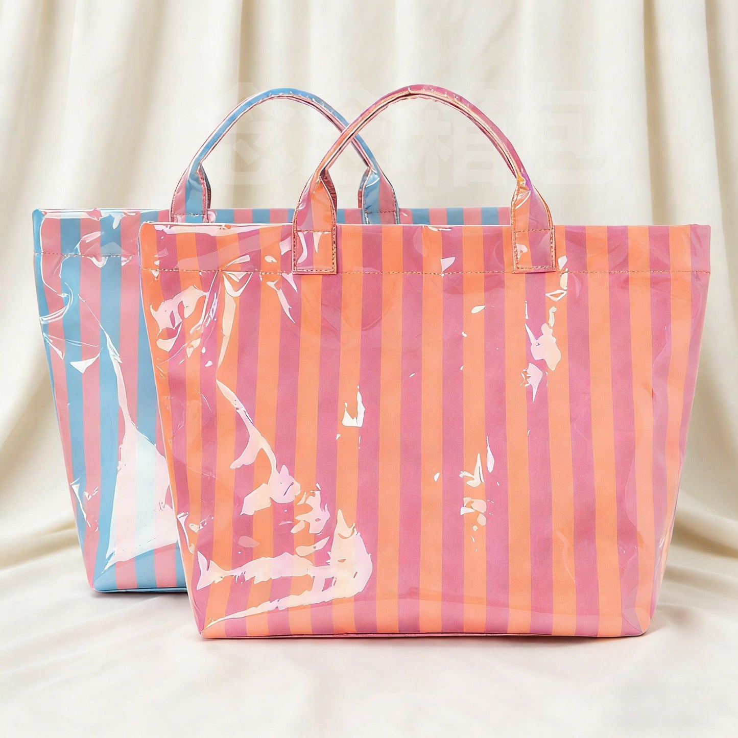 Large Capacity PVC Stripe Tote Bag