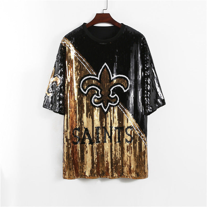 Game Day Football Team Sequin T-shirt