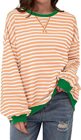 Classic Striped Oversized Crewneck