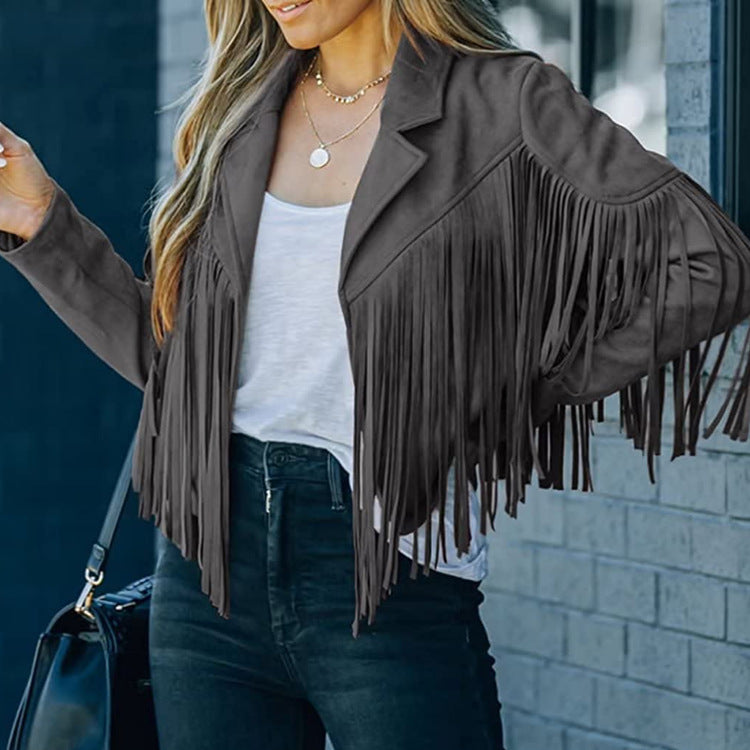 Women Fringe Short Jacket