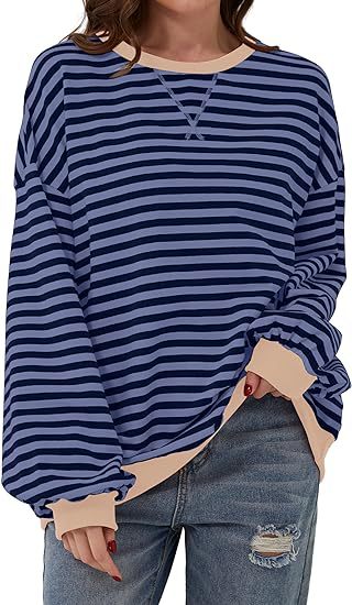 Classic Striped Oversized Crewneck