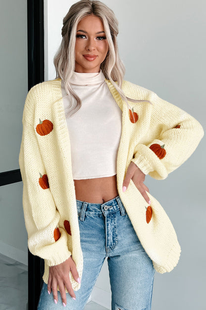 Women Halloween Pumpkin Sweater Cardigan