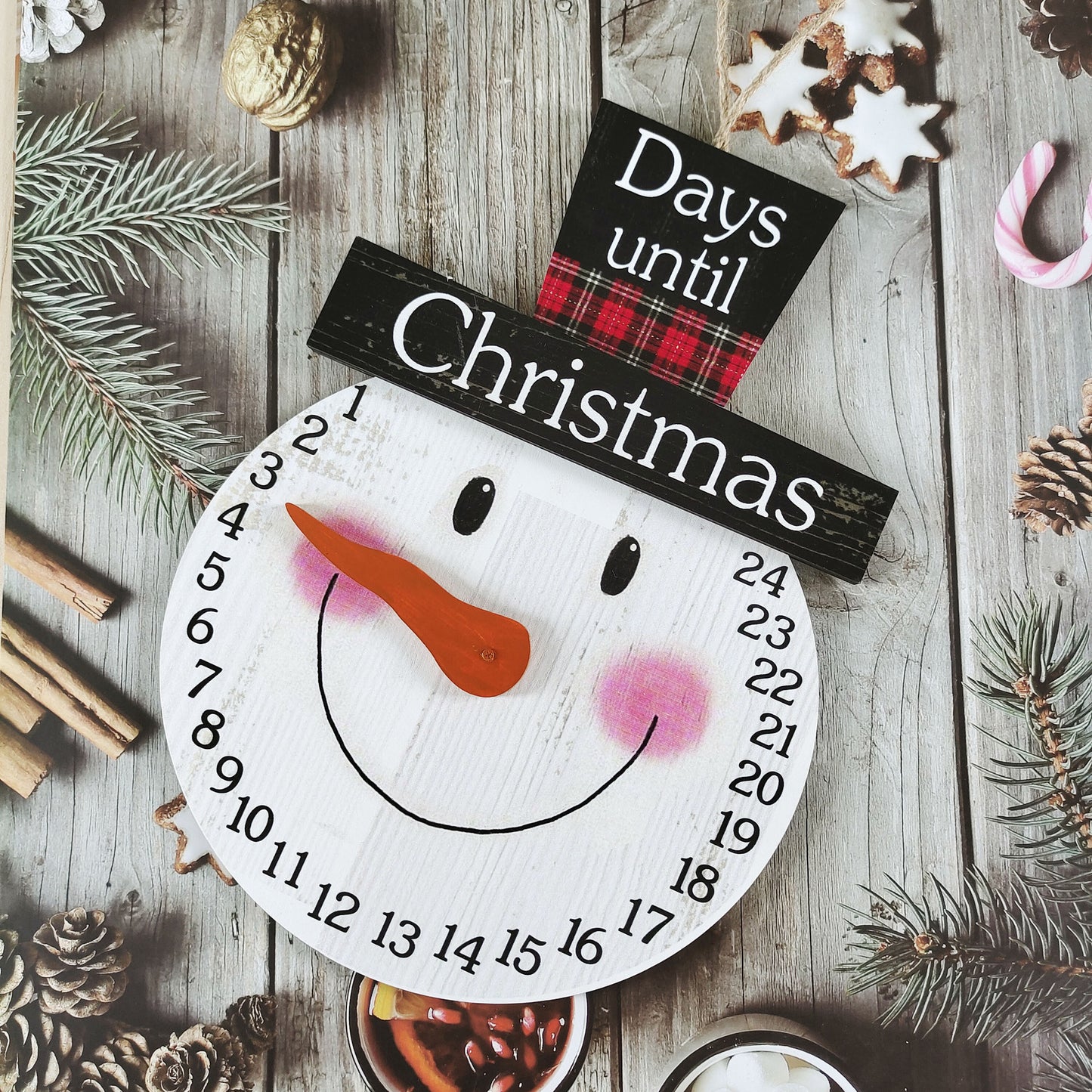 Christmas Santa Countdown Wooden Calendar