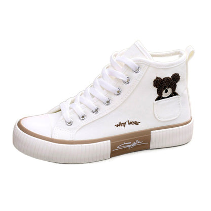 Teddy Bear Canvas Sneakers High Top