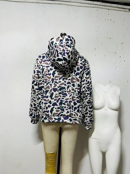 Women Camo Print Hoodie