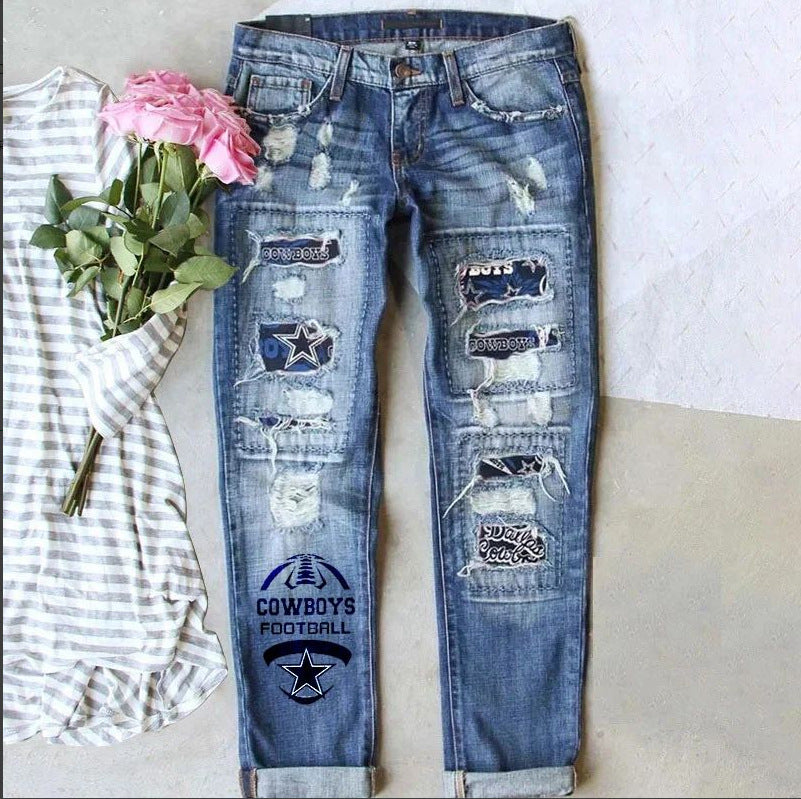 Women NFL football jeans