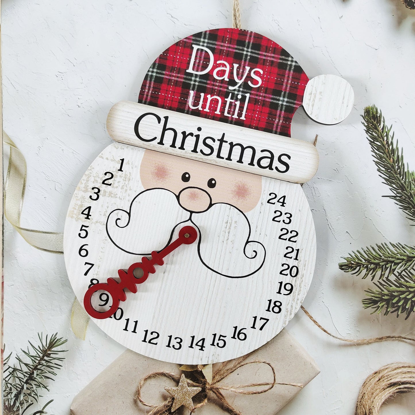 Christmas Santa Countdown Wooden Calendar
