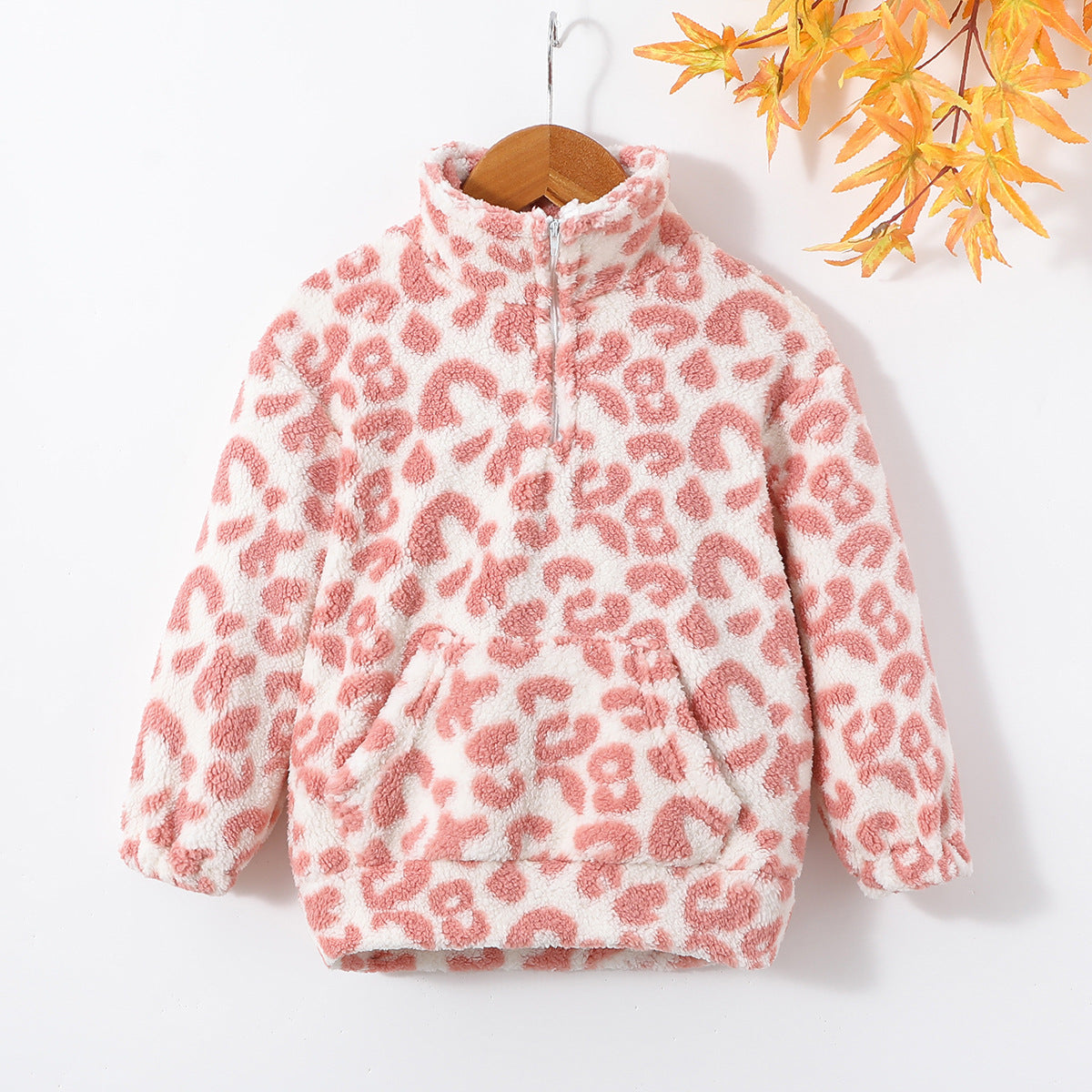 Kids Aztec Leopard Print Sherpa Pullover