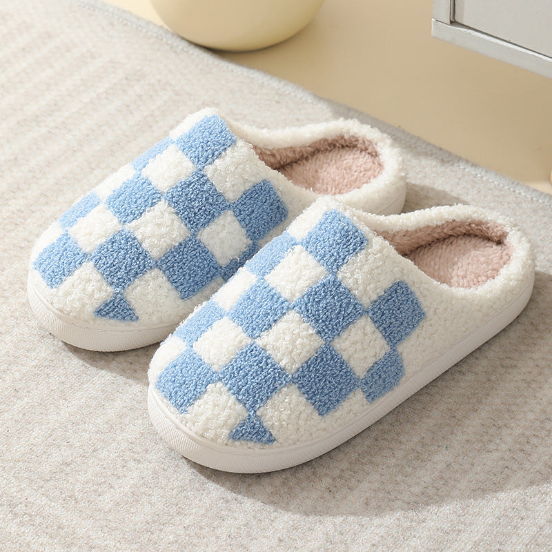 Checker Plush Comfy Slippers