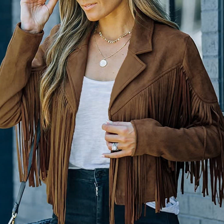 Women Fringe Short Jacket
