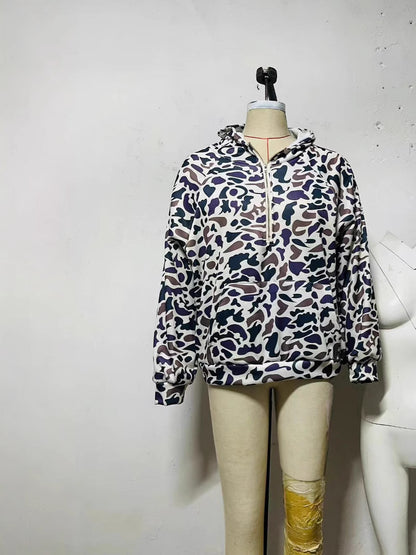 Women Camo Print Hoodie