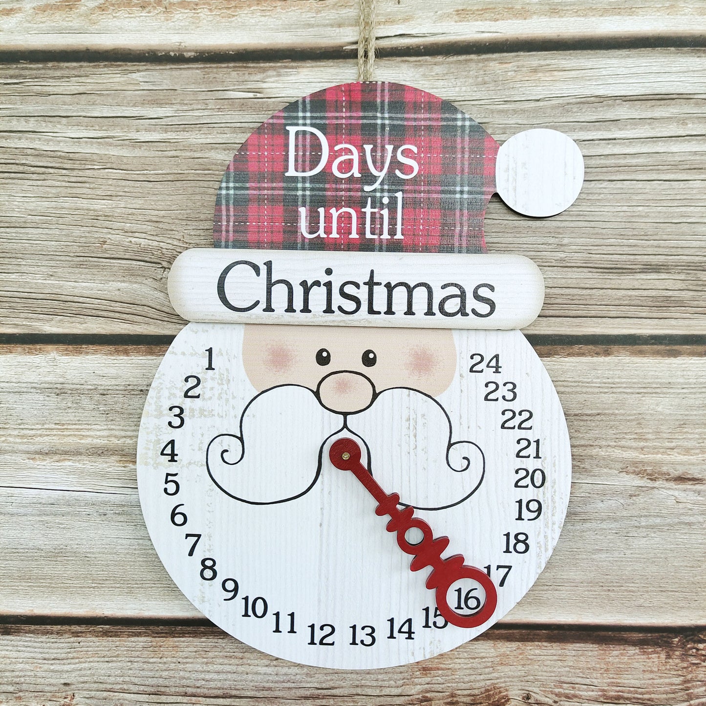 Christmas Santa Countdown Wooden Calendar