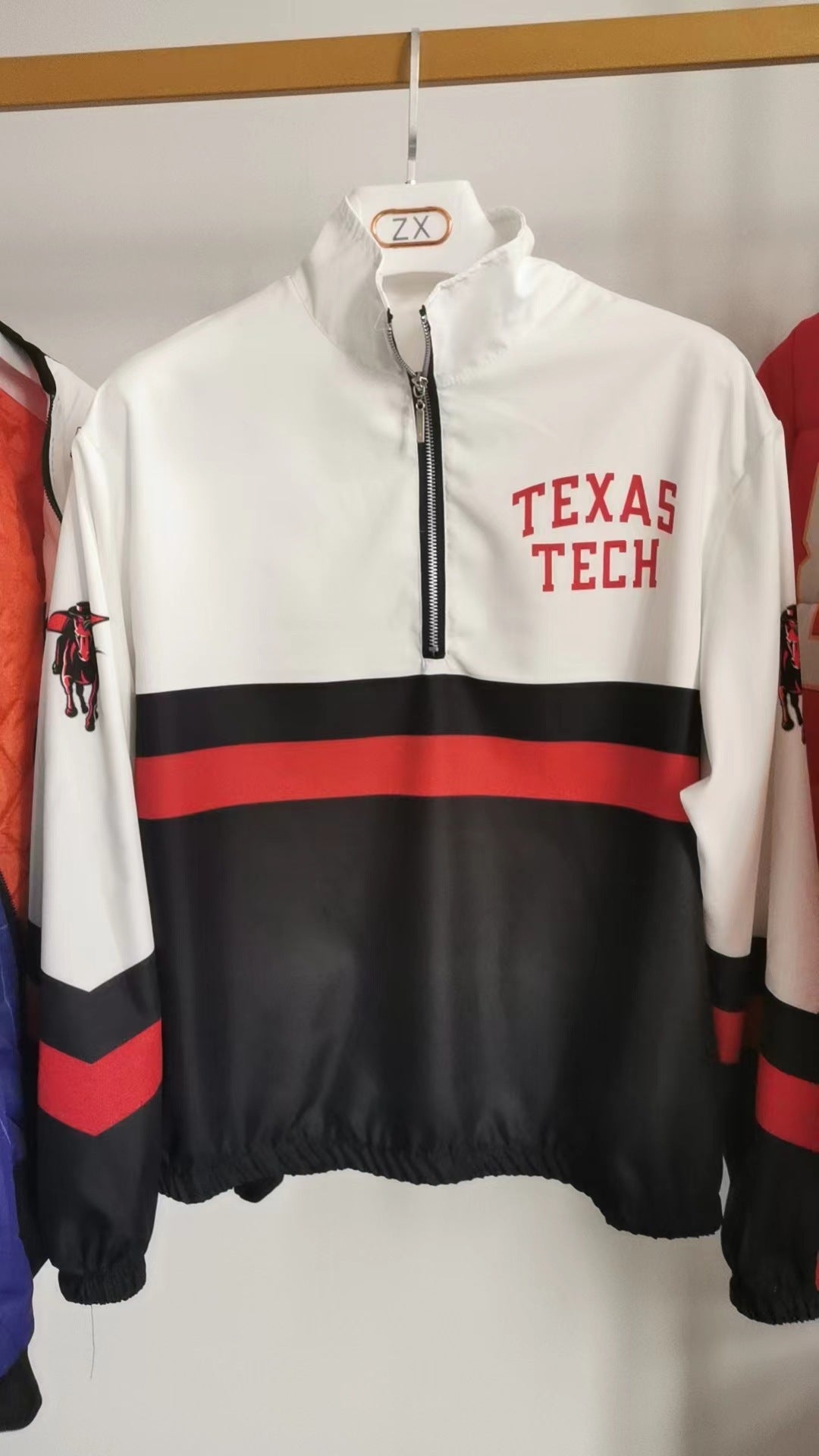 Women’s Football Print V-Neck Zipper Sweatshirt Jacket