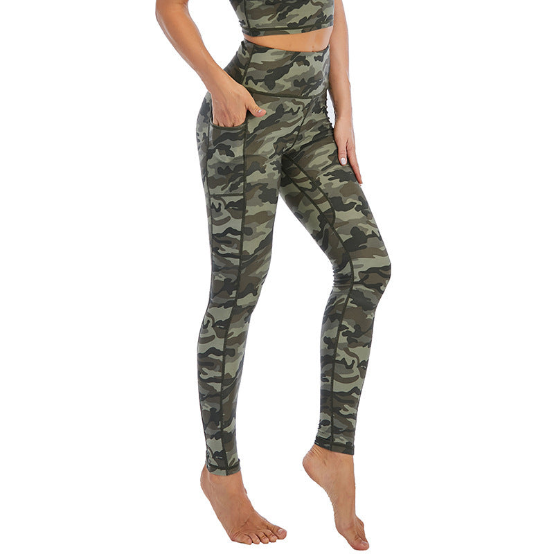 Camouflage Print High Rise Slim Sporty Leggings