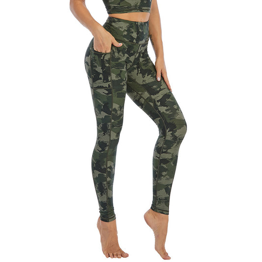 Camouflage Print High Rise Slim Sporty Leggings