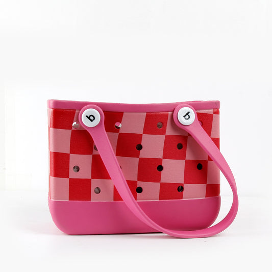 Hot Pink Checker Bogg Bag