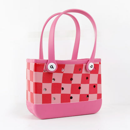 Hot Pink Checker Bogg Bag