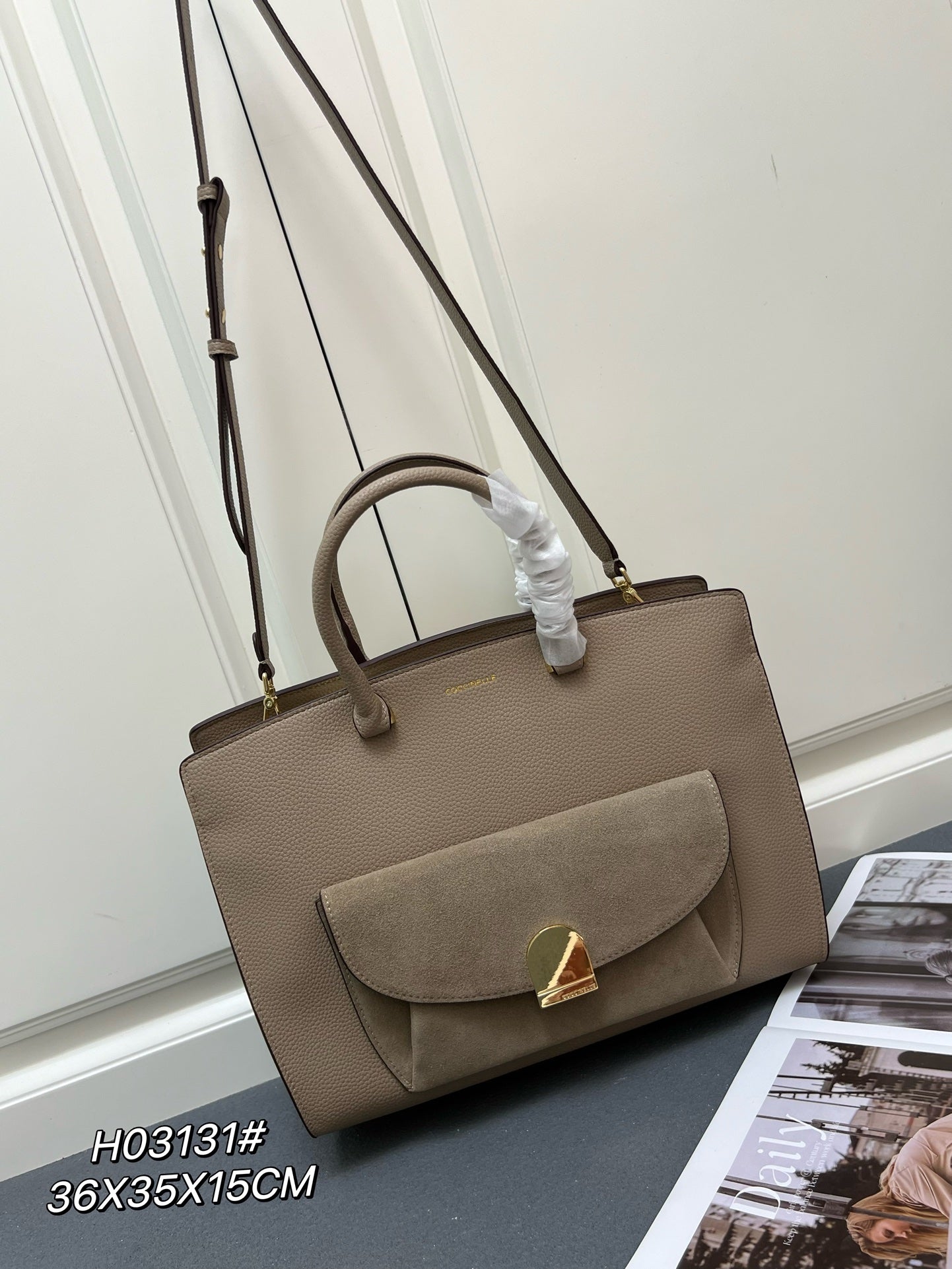 Blossom Hammered Leather Handbag and Shoulder Strap