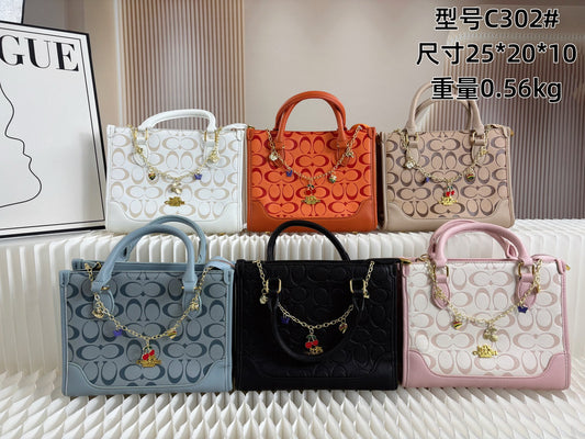 Coach Tote Bag with Bag Chain
