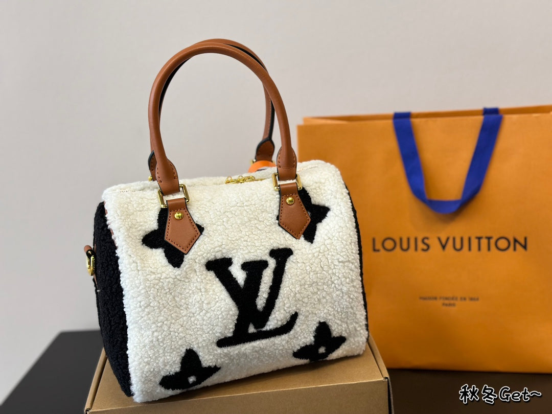 Shearling Speedy Bandouliere 25