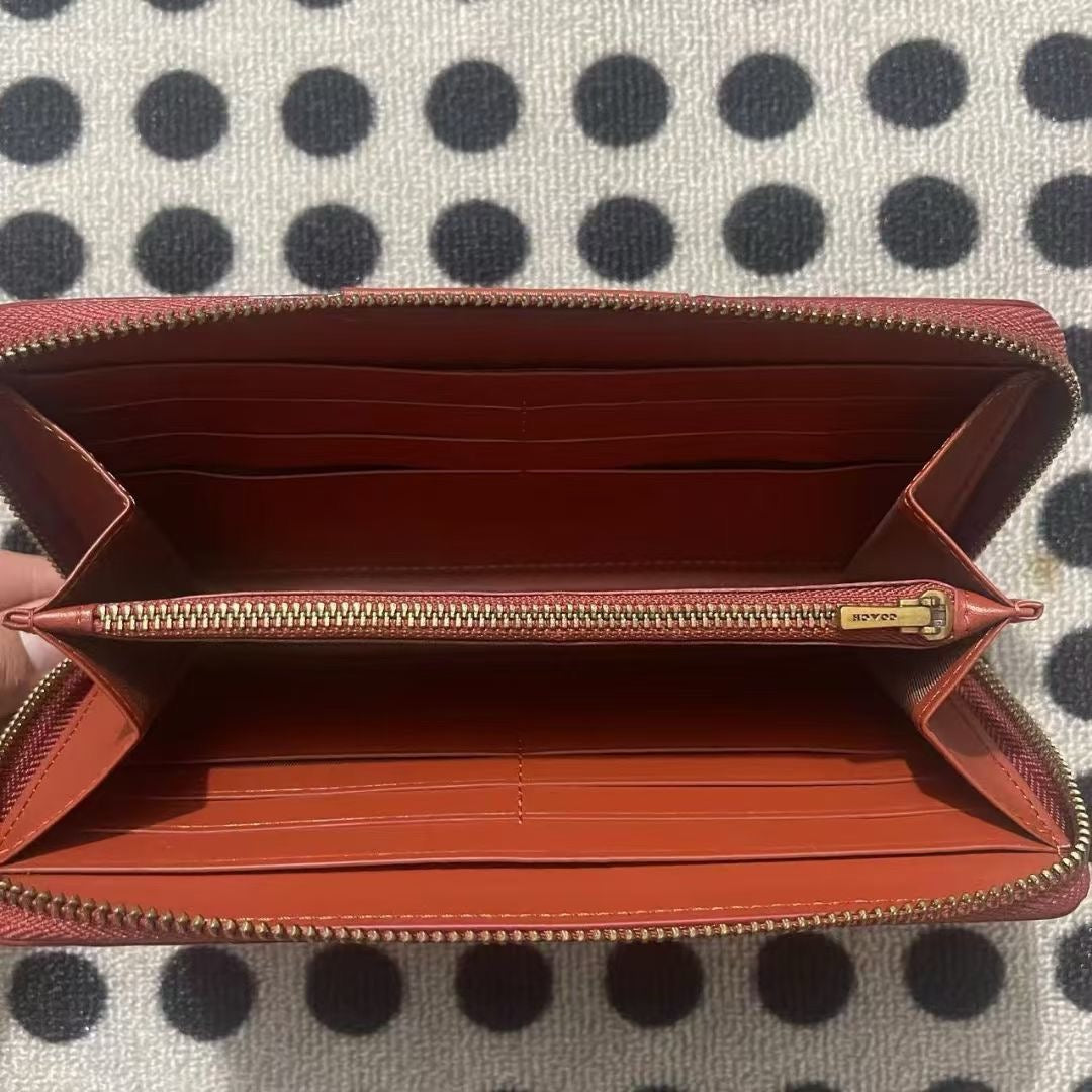 Accordion Zip Wallet In Colorblock Signature Canvas