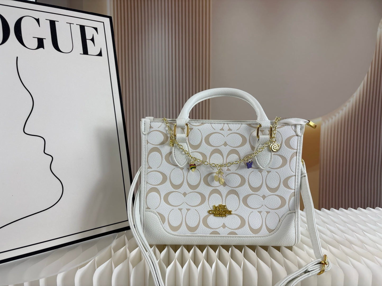 Coach Tote Bag with Bag Chain