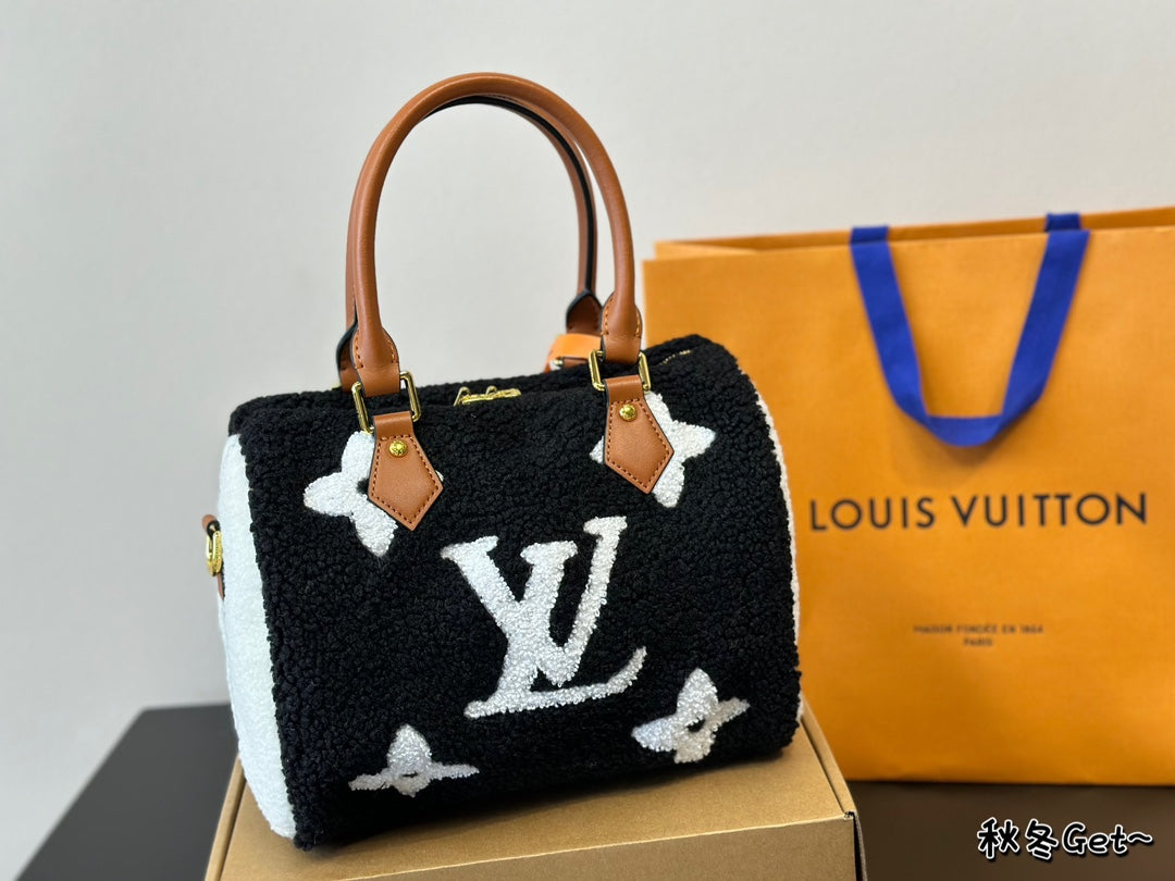 Shearling Speedy Bandouliere 25